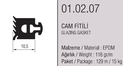 01.02.27 Cam Fitil 10,5 mm - 127 Metre - 2