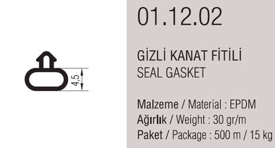 01.12.02 Gizli Kanat Fitili 4,5 mm - 500 Metre