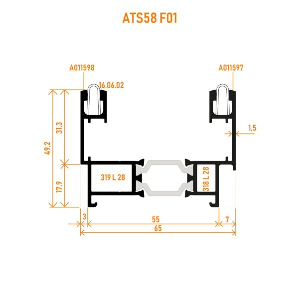 RST58 / ATS58 F01 Sürme Kasa Profili