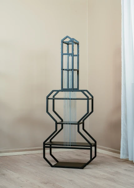 Gitar Ünite Siyah MDF Raflı - 1