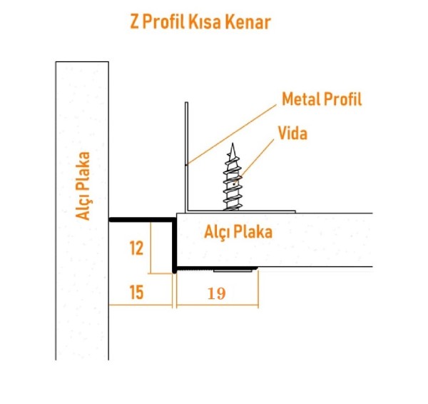 Alçıpan Z Profil Kısa Kenar - Thumbnail