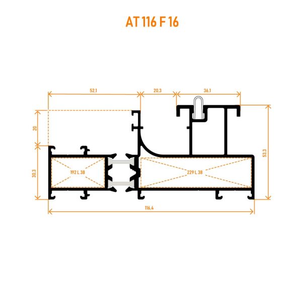 RST116 F16 Tek Raylı Kasa Profili