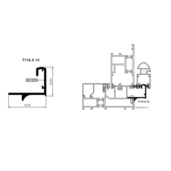 RST116 T116 A14 Adaptör Profili