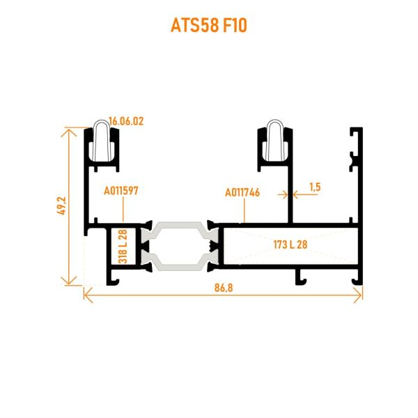 RST58 / ATS58 F10 Sürme Kasa Profili