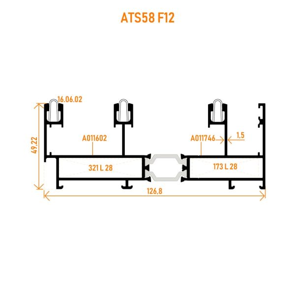 RST58 / ATS58 F12 Sürme Sineklik Kasa Profili