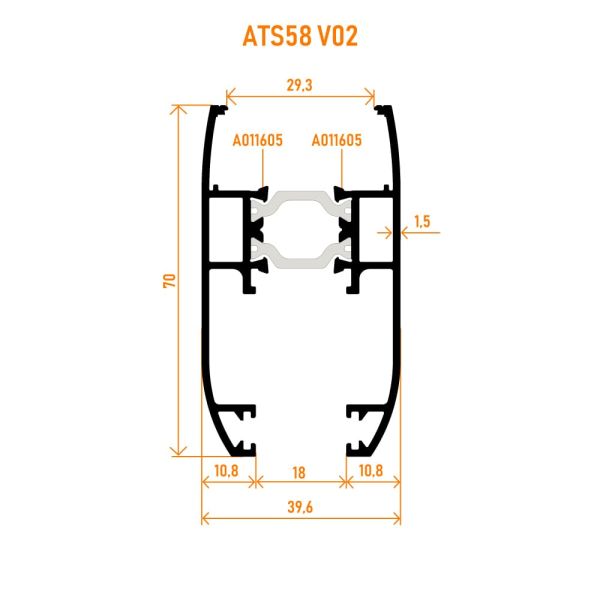 RST58 / ATS58 V02 Sürme Kilit Profili