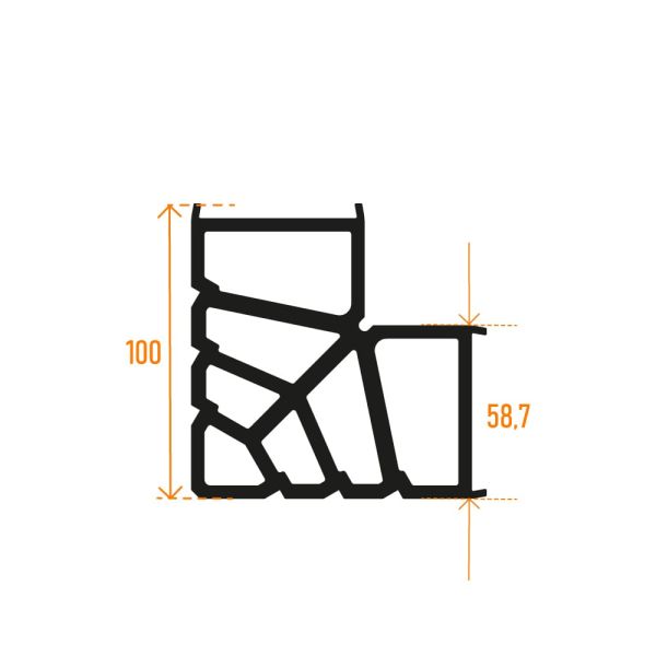 178 L 25 -52,2 mm RW 55 Standart Kapı Profili Köşe Takozu