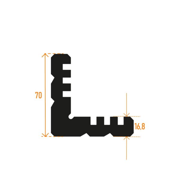 168 L 35 - 6,4 mm RWT 55 Dar Pencere Kanadı Köşe Takozu