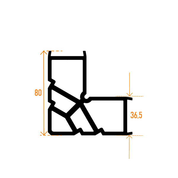 100 L 03 - 6 mm RWT 55 Ekonomik Pencere Kanadı Köşe Takozu