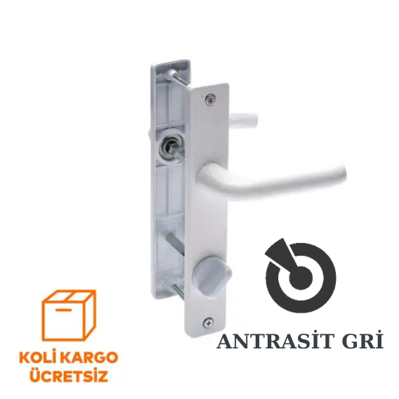 Safir Alüminyum PVC WC Kapı Kolu 34/90 Eksen Yaylı - 4