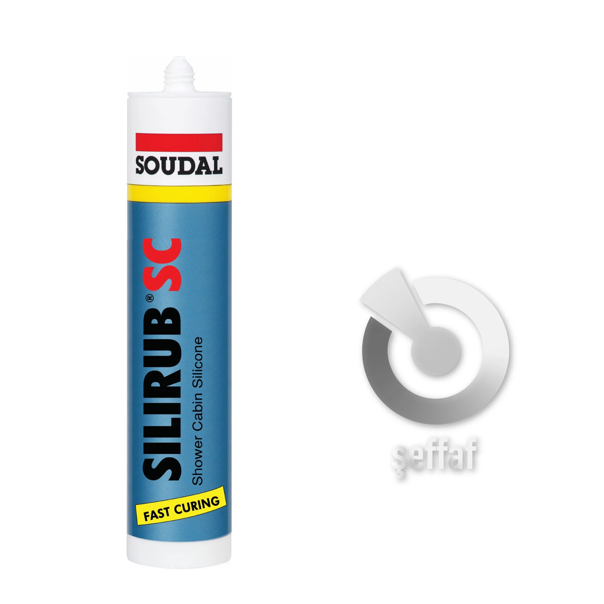 Soudal Silirub SC 280 ML Duşakabin Sektörü için Geliştirilmiş Hızlı Kürlenen %100 Silikon - Thumbnail