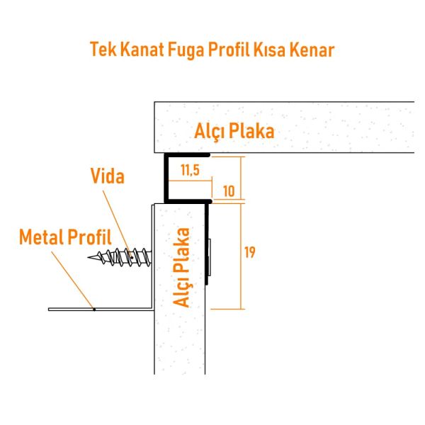 Tek Kanat Fuga Profil Kısa Kenar - 1